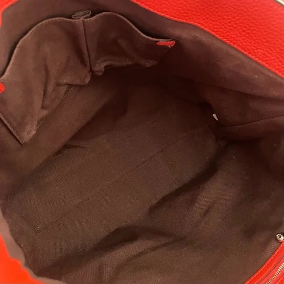 Henri BENDEL Orange Coral Leather Noho Novelty Gusset Large Braided Work Bag - Picture 12 of 16